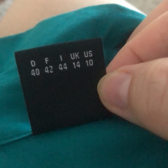 Green&turquoise, sleeveless, wrap VNeck blouse, not worn,sOliver Selection, US10 - Picture 11 of 12